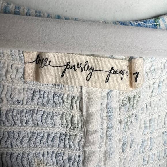 Little Paisley People Blue Floral Girls Dress Size 7 - Picture 4 of 5